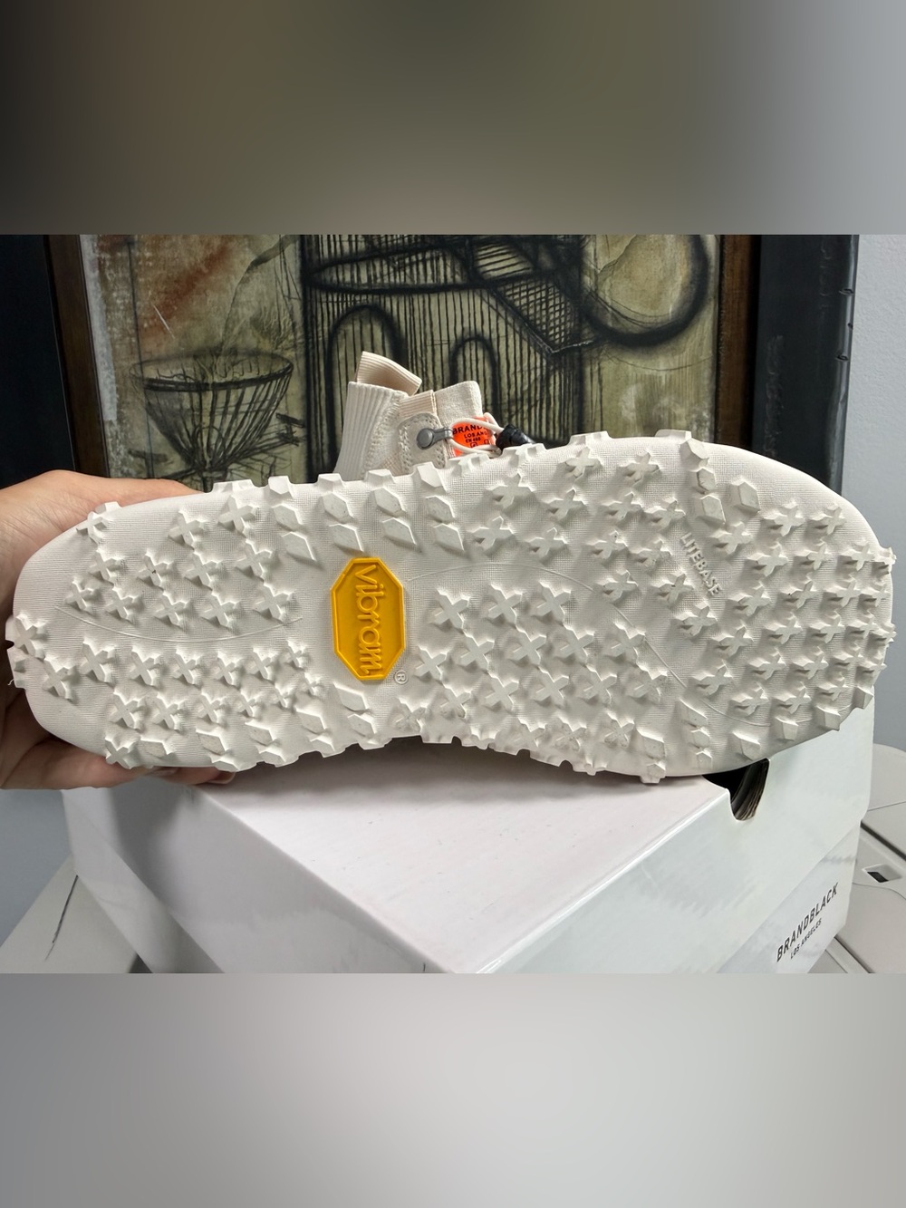 Brandblack Los Angeles Cream High-Top Sneaker with Vibram bottoms - Picture 2 of 8
